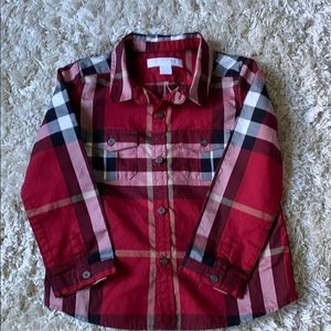 Boys Burberry red button down
